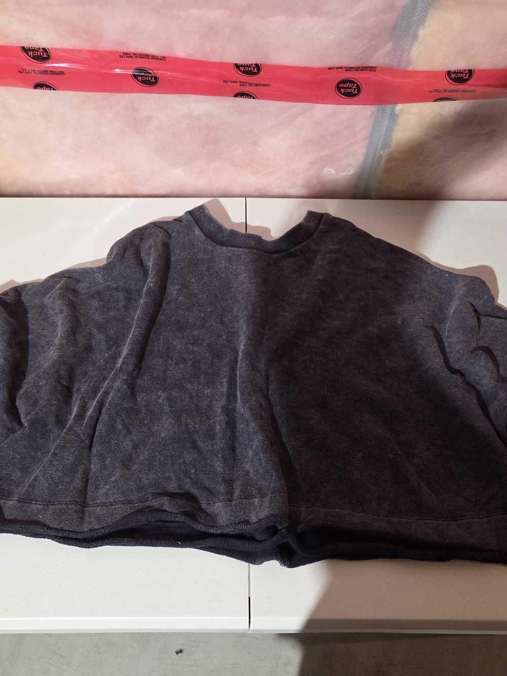 Free People Washed Black Cropped Sweater